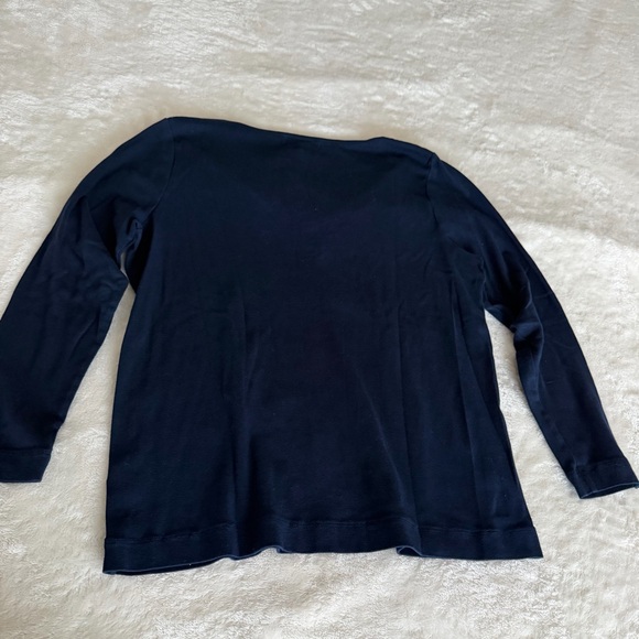 Lauren by Ralph Lauren Navy Blue Quarter Sleeve Top size 1X - Picture 2 of 7